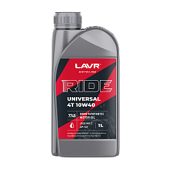 Моторное масло для мотоциклов RIDE UNIVERSAL 4T 10W40 SM LAVR MOTOLINE, 1 л / Ln7745