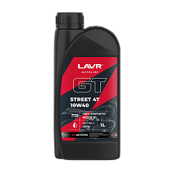 Моторное масло для мотоциклов GT STREET 4T 10W-40 SM LAVR MOTOLINE, 1 л / Ln7725